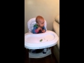Baby boy eats kiwi fruit 