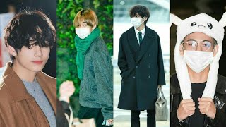 BTS V Airport Fashion Styles 2021  with videos  �