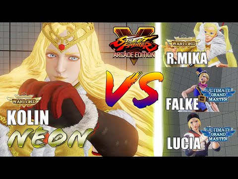 SFV AE 👊🏻 Neon (Kolin) vs TauntButton (R.Mika) & iStealCombos (Falke) & Shine (Lucia) [season4]