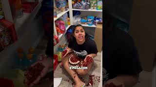 Dad and son find mom eating the cake that was for the party #shorts