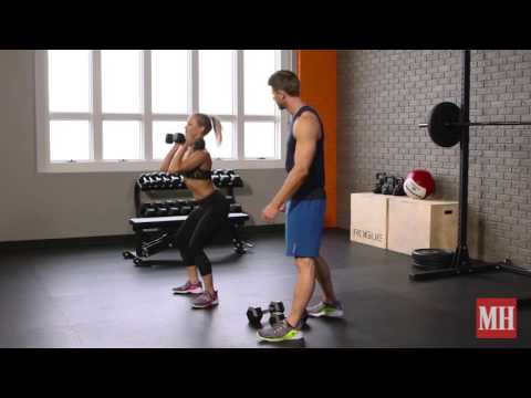 Squat curl thruster