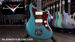 Video thumbnail for Fender Custom Shop 1966 Jazzmaster Deluxe Closet Classic in Aged Ocean Turquoise by astringsuk