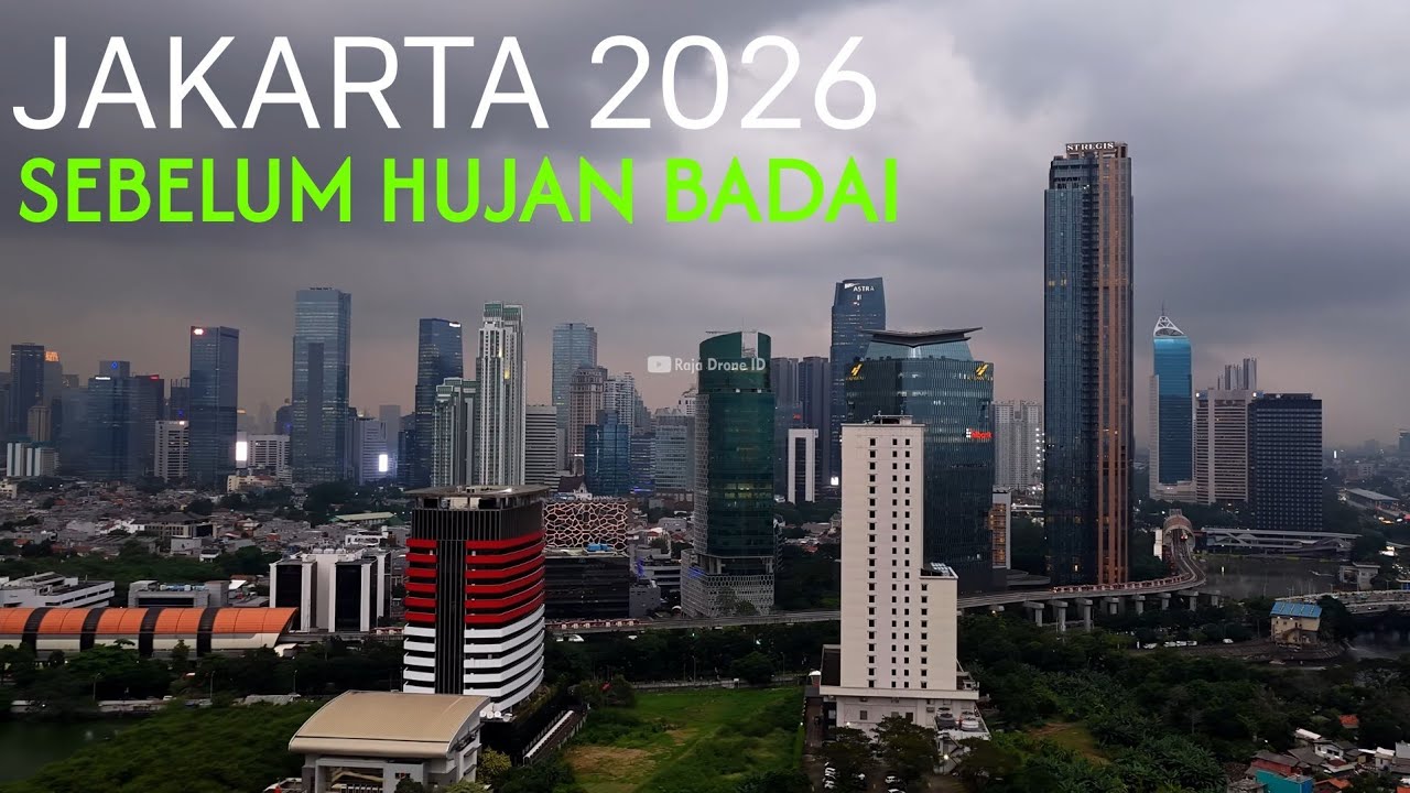 Jakarta Sebelum Hujan Badai direkam dari Udara dengan Drone