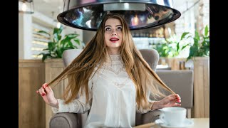 Download lagu #ai Automatic Barber - woman in a comfy chair is shaved bald mp3