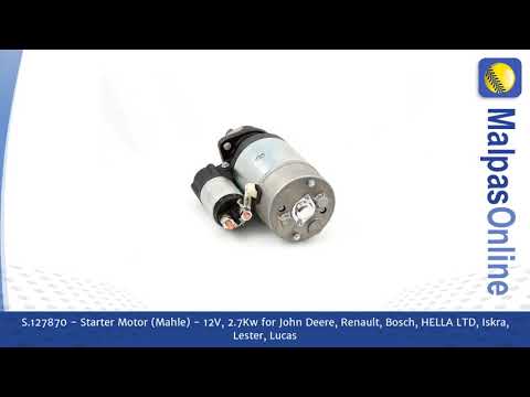 S.127870 - Starter Motor (Mahle) - 12V, 2.7Kw  for John Deere, Renault, Bosch, HELLA LT...and more.