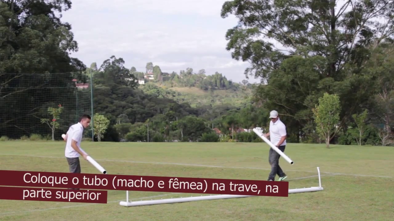 Trave de Futebol Society sem requadro e com requadro - Olímpico Artigos Esportivos