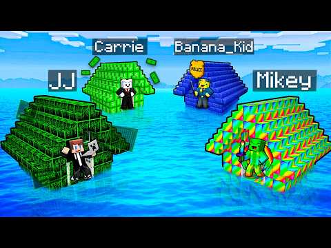 Mikey vs JJ vs Banana Kid vs Carrie: WATER HOUSE BATTLE In Minecraft - Maizen