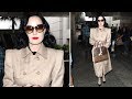 Hustler Dita Von Teese Sets A Brisk Pace At LAX