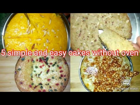 5 easy and simple cakes/custard powder cake/cool malai cake/ sponge cake/ banana cake/