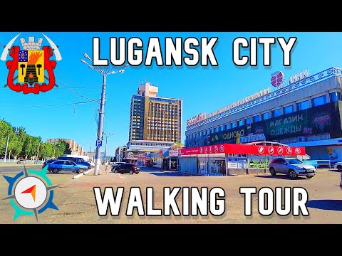 LUGANSK, DONBASS - Virtual City Tour - Obronnaya street