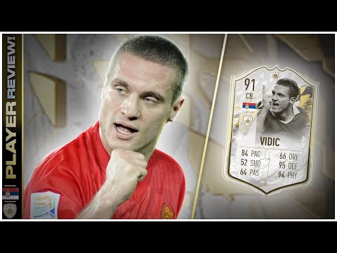 ABSOLUTE TANK!!!! - PRIME ICON MOMENTS 91 RATED NEMANJA VIDIC PLAYER REVIEW - FIFA 22 ULTIMATE TEAM