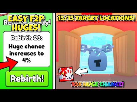 New EASY F2P HUGES & All 15 Secret Target Locations for 10x Huge Luck in Pet Simulator 99!