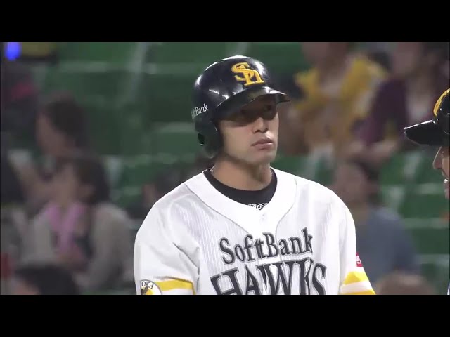 【8回裏】ようやく出た!! ホークス・柳田 今季初となる得点圏でのヒット!! 2016/4/7 H-M