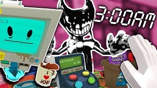 STORE CLERK SUMMONS BENDY IN 3AM RITUAL! | Job Simulator VR (Lets Play/HTC Vive Gameplay)