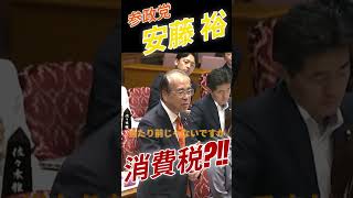 【参政党】安藤 裕　消費税　今のままだと経済は再生しない‼