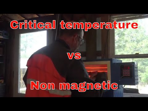 Comparing critical temerature with non magnetic for hardening steel.