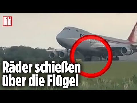 Gefährliches Geschoss: Boeing 747 verliert Fahrwerk bei Landung | Luxemburg