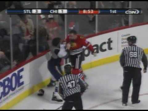 David Backes vs Cam Barker Nov 14, 2008