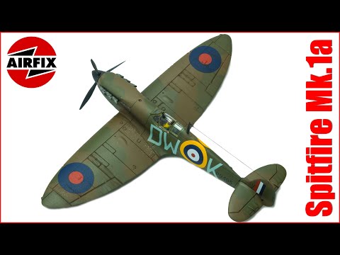 Spitfire Mk.1a aircraft (Airfix 1/72 scale model) build and review