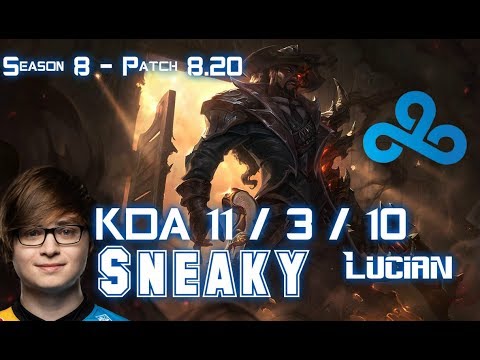 C9 Sneaky LUCIAN vs EZREAL ADC - Patch 8.20 KR Ranked