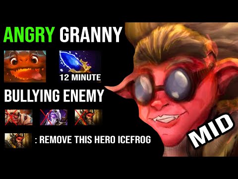 DON'T MESS WITH THIS GRANDMA 12Min Aghanim Solo Mid Snapfire 7.27 Imba Godlike Carry DotA 2