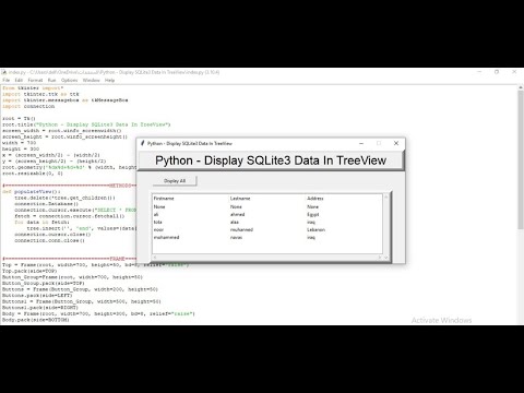 How to Display SQLite3 Data In TreeView in Python |كيفية عرض بيانات SQLite3 في TreeView في Python