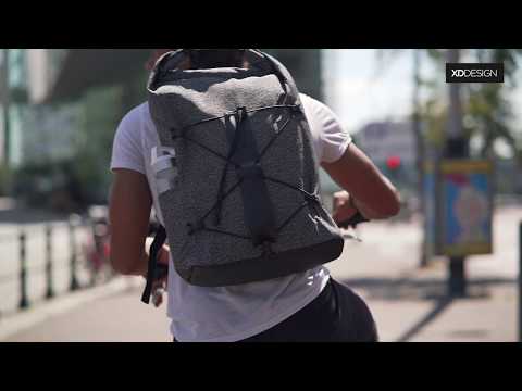 Kuprinė su apsauga nuo vagių XD Design Bobby Urban, Pilkos spalvos video