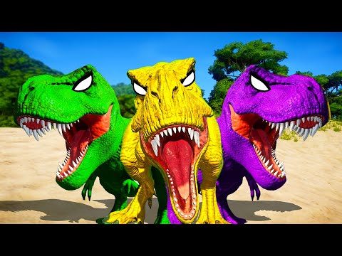 🌍 Tyrannosaurus Rex Color Pack & LVL 40 vs Spinosaurus, Indominus Rex - Jurassic World Evolution