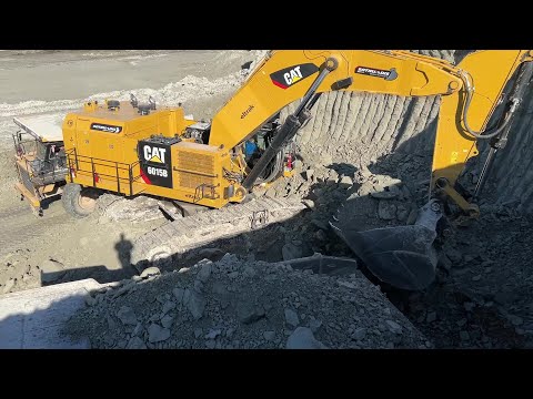 Caterpillar 6015B Excavator Loading Caterpillar Dumpers - Sotiriadis Mining Works