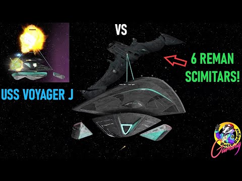 USS Voyager J VS 6 Reman Scimitars - Star Trek Ship Battles - Bridge Commander - Starships