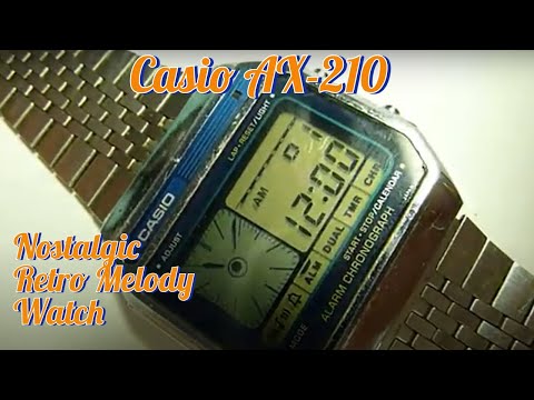 Vintage Casio AX-210 Melody alarms digital watch