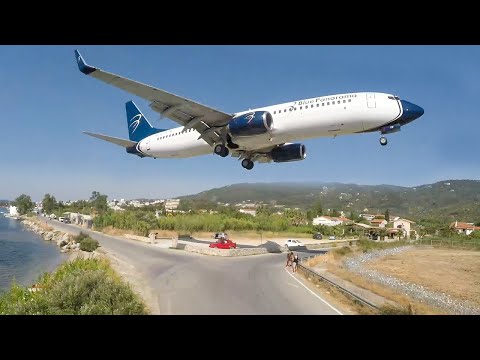 SKIATHOS 2018 - LOW LANDINGS, HARD TOUCHDOWNS and JETBLASTS - Boeing 737, B757, Airbus A321 ... (4K)