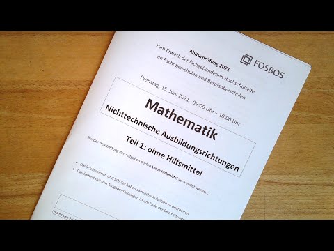 Abiturprüfung 2021 Bayern FOS BOS 13 Mathe Nichttechnik Teil 1 ohne Hilfsmittel