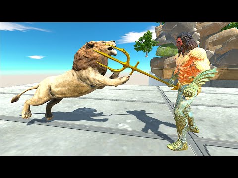 LION VS AQUAMAN DEATH RUN - Animal Revolt Battle Simulator