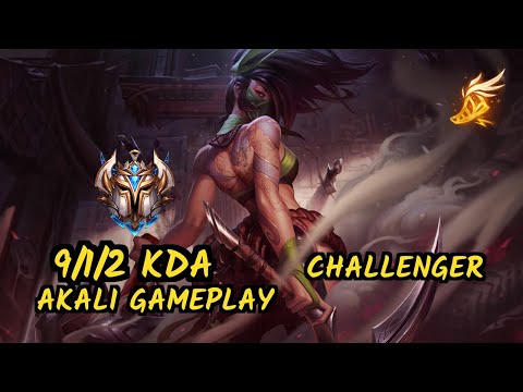 ROG Nji (AKALI) - 9/1/2 KDA MID CHALLENGER GAMEPLAY - EUW