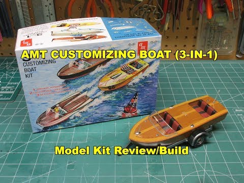 AMT CUSTOMIZING BOAT 3N1 1:25 SCALE MODEL KIT REVIEW BUILD AMT1056