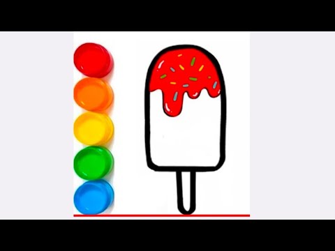 how to draw ice cream drawing!!🍧 Painting and coloring !! for kids art
