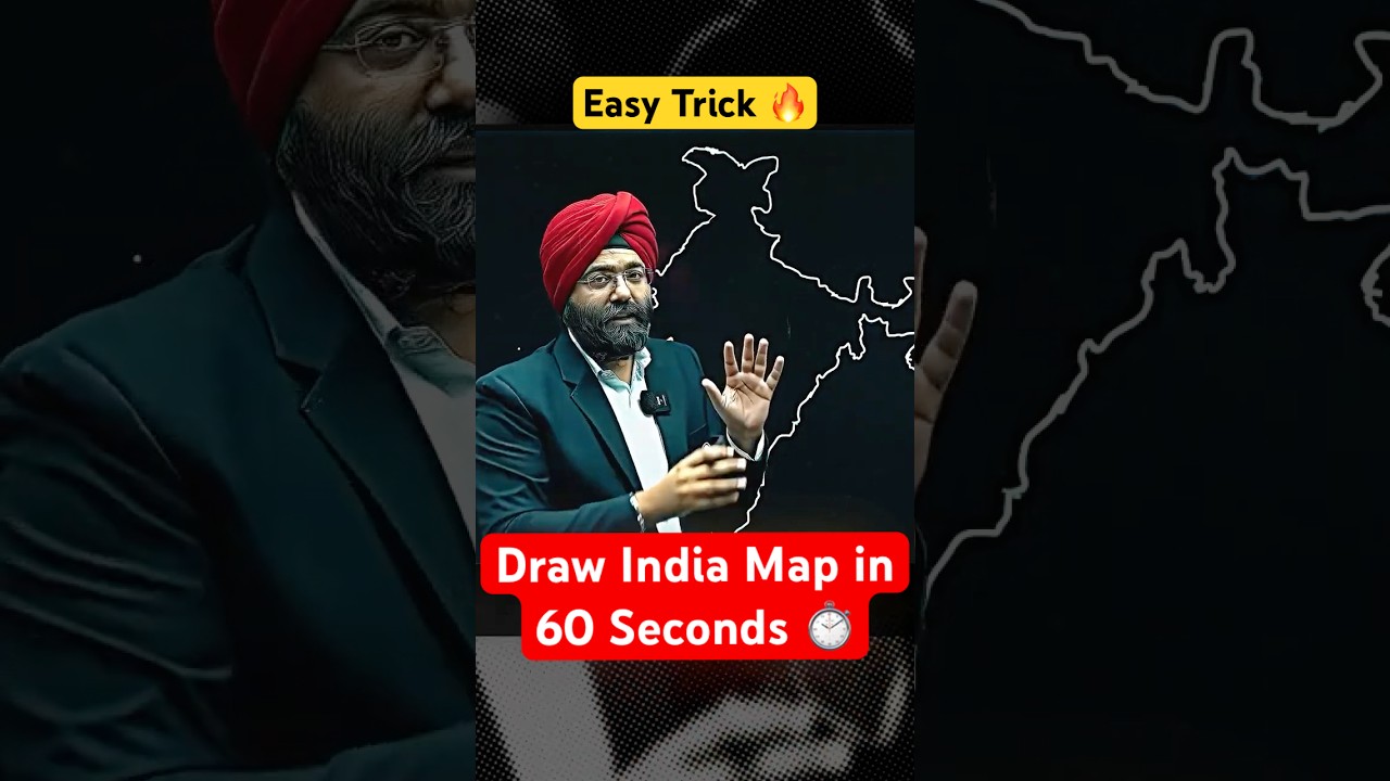 Easiest Trick to Draw Perfect India Map 🔥🙌 #upsc #upscpreparation