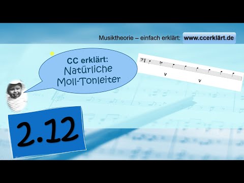 Musiktheorie einfach erklärt 2.12 -  natürliche Moll-Tonleiter www.ccerklärt.de