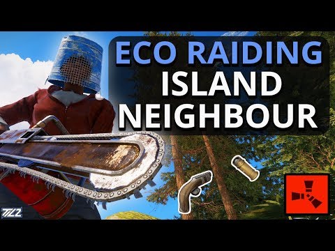 ECO Raiding Island Neighbour And The NEW Chainsaw!! Rust Solo Survival Gameplay Part 2