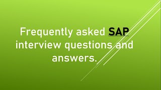 Download the video "Top15 most important SAP interview questions & answers|ERP interview| Systems,Applications&Products"