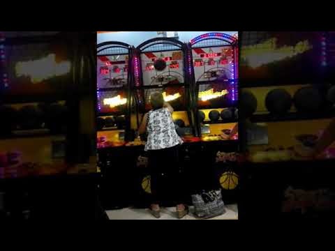 This granny is unbelievably good at arcade basketball.