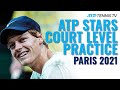 Stefanos Tsitsipas, Gael Monfils, Jannik Sinner & Grigor Dimitrov Court Level Practice In Paris! ?