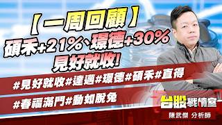 【一周回顧】碩禾+21%、璟德+30% 見好就收!#見好就收#達邁#璟德#碩禾#直得#春福滿門#動如脫兔｜小武哥投資事務所｜陳武傑