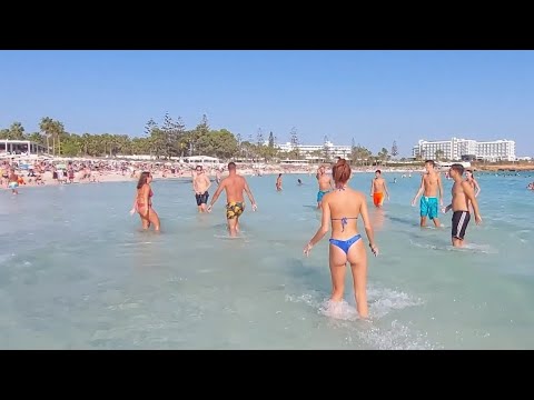 Cyprus Ayia-Napa Beach Walk 🌞🌴🇨🇾 Nissi Beach