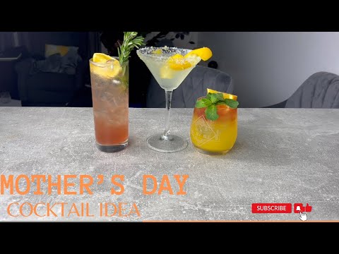 Cocktail Recipe Idea for Mothers day| Easy Cocktail Recipe| Gin sling| Lemon Drop| Georgia Peach