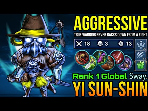 Aggressive Jungler Yi Sun Shin with 18 Kills! - Top 1 Global Yi Sun Shin by Sway. - Mobile Legends