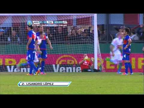 Gol de López. Arsenal 2 - Tigre 1. Fecha 15. Torneo Final 2013. Fútbol Para Todos