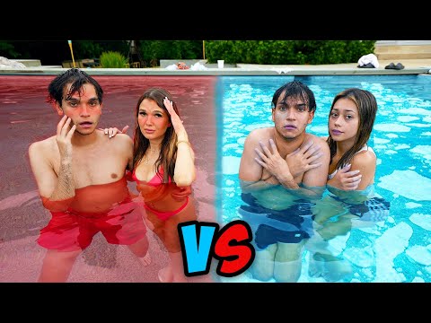 HOT vs COLD Couple Pool Challenge!