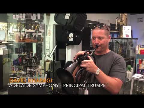 David Khafagi tests the ZO Next Generation plastic flugelhorn